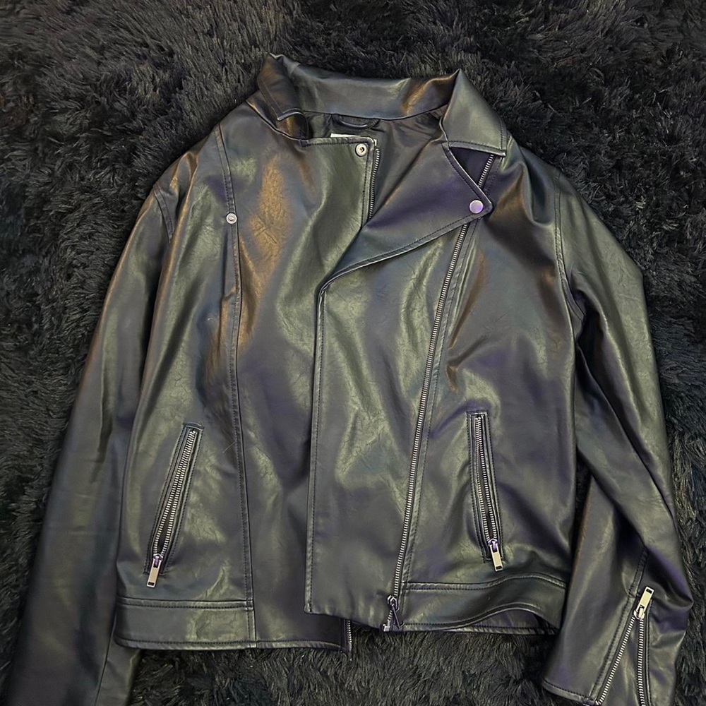 Old Navy faux leather biker jacket 
*Oversized look
*Brand new but no tags